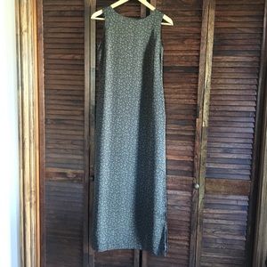 Casual Corner vintage 90s long grey sheath dress.
